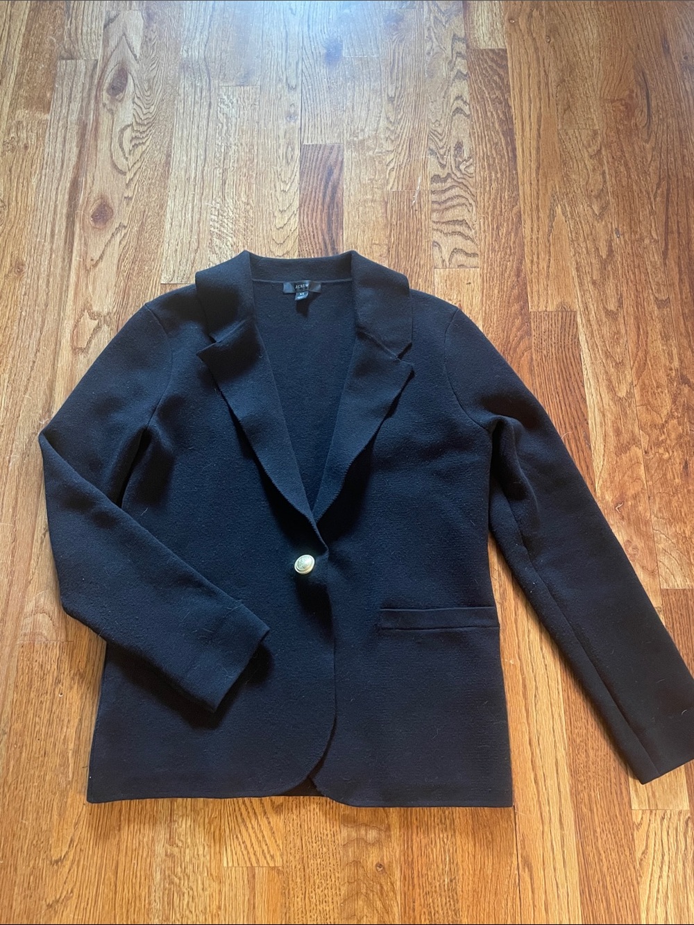 J. Crew Factory Black Single-Button Knit Blazer